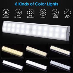 img 3 attached to 🔆 2 Pack Under-Cabinet Lighting with 3 Colour Temperature Options - Closet Light (Warm White Natural) featuring 24 Super Bright LED Lights. Perfect for Closets, Under Cabinet Areas, or Any Dimly Lit Space.