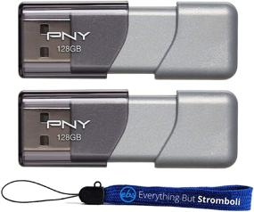 img 4 attached to 💾 PNY USB 3.0 Flash Drive Elite Turbo Attache 3 Two Pack Bundle with Everything But Stromboli Lanyard - 128GB Gray Capacity, Enhanced Speed