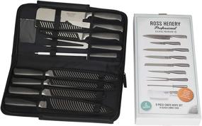 img 3 attached to 🔪 Ross Henery Eclipse Premium Stainless Steel 9-Piece Chef's Knife Set in Carry Case - Professional Kitchen Knife Set