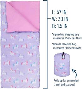 img 1 attached to 🦄 Wildkin Kids Sleeping Bag for Boys and Girls - 57 x 30 x 1.5 Inches - Cotton Blend Materials - Ideal Size for Parties, Camping, and Overnight Travel - BPA-free - Unicorn Design