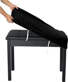 img 4 attached to 🎹 SINOSSO Soft Velvet Piano Bench Cover - Stretchable, Washable, and Upholstered Slipcover (S, Black)