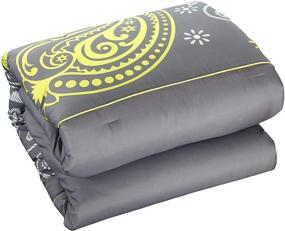 img 2 attached to King Size Grey Paisley Print Bedding Set - Chic Home Olivia, 20-Piece Complete Bed in a Bag with Reversible Comforter, Sheet Set, Window Treatments, and Decorative Pillows