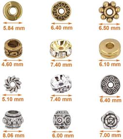 img 2 attached to EuTengHao 600pcs Spacer Beads Jewelry Bead Charm Spacers - Alloy Spacer Beads for DIY Bracelets, Necklaces, and Crafting (12 Styles-Silver and Gold)