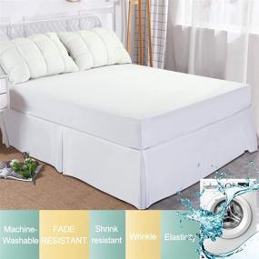 img 3 attached to 🛏️ EDILLY Hotel Luxury Bed Skirt - Soft Microfiber, 15-Inch Drop - Wrinkle & Fade Resistant - White Queen Size