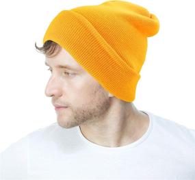 img 2 attached to American-Made Hat Depot Daily Beanie Knit Skull Long Plain Ski Hat for Everyday Wear