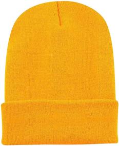 img 1 attached to American-Made Hat Depot Daily Beanie Knit Skull Long Plain Ski Hat for Everyday Wear