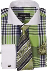 img 4 attached to Georges Plaid Pattern Fashion Dress for Men - Stylish Clothing