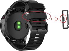 img 2 attached to 🔒 11-Pack Garmin Fenix 3/3 HR/3 Sapphire/5X/5X Plus/6X&amp;6X Pro/Descent Mk1/Quatix 3/Tactix Bravo Silicone Band Keeper Security Loop - Black (26mm) - Replacement Fastener Ring