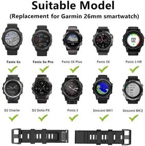 img 3 attached to 🔒 11-Pack Garmin Fenix 3/3 HR/3 Sapphire/5X/5X Plus/6X&amp;6X Pro/Descent Mk1/Quatix 3/Tactix Bravo Silicone Band Keeper Security Loop - Black (26mm) - Replacement Fastener Ring