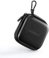 футляр ugreen для наушников earbud для беспроводных наушников beats bose airpods bluetooth-гарнитуры - портативная сумка с карабином для миниатюрных наушников, стенного зарядного устройства, usb-адаптера и кабеля. логотип