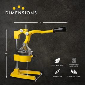 img 3 attached to 🍋 Machika Manual Citrus Juicer - Premium Quality, Heavy Duty Squeezer for Orange, Lemon, Pomegranate, and Lime with Non-slip Pads (Yellow)