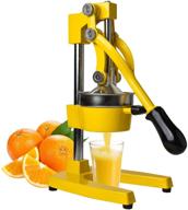 🍋 machika manual citrus juicer - premium quality, heavy duty squeezer for orange, lemon, pomegranate, and lime with non-slip pads (yellow) logo