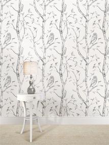 img 3 attached to 🌿 Add Elegance to Your Walls with NuWallpaper Wall Pops NU1412 Gray Woods Peel and Stick Wallpaper