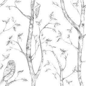 img 4 attached to 🌿 Add Elegance to Your Walls with NuWallpaper Wall Pops NU1412 Gray Woods Peel and Stick Wallpaper