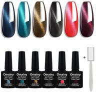 💅 omainy cat eye gel polish kit | elegance dark color series | 6pcs set with 1 magnet stick | soak off uv led nail art manicure kit logo