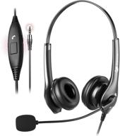 noise cancelling phone headset with mic - earbay comfort 3.5mm microphone headset for phones, cell phones, laptop, pc, home office, call center skype - iphone headset with call & volume controls logo