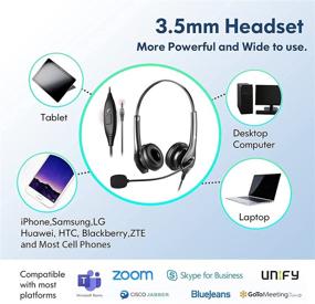 img 2 attached to Noise Cancelling Phone Headset with Mic - Earbay Comfort 3.5mm Microphone Headset for Phones, Cell Phones, Laptop, PC, Home Office, Call Center Skype - iPhone Headset with Call & Volume Controls