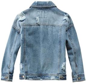 img 3 attached to 👕 LISUEYNE Big Boys Distressed Denim Trucker Jacket with Ripped Hoodie Jean Outerwear