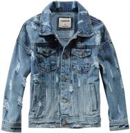 👕 lisueyne big boys distressed denim trucker jacket with ripped hoodie jean outerwear logo