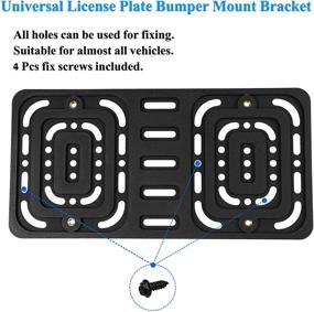 img 1 attached to 🚗 Универсальный кронштейн для установки фронтальных / задниих номерных знаков на все транспортные средства - черный, в комплекте 4 винта и 4 болта
