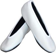 🩴 nufoot ballet flats: flexible slipper socks for women - white logo