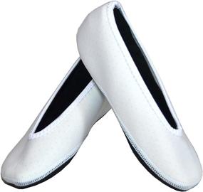 img 4 attached to 🩴 NuFoot Ballet Flats: Flexible Slipper Socks for Women - White