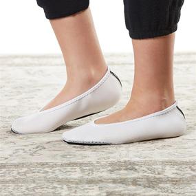 img 1 attached to 🩴 NuFoot Ballet Flats: Flexible Slipper Socks for Women - White