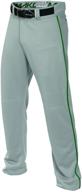 easton mako 2 youth piped pants - grey/green logo