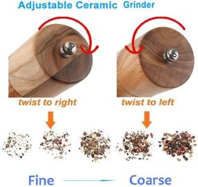 img 3 attached to 🍽 Acacia Wood Salt and Pepper Grinder Set - Adjustable Manual Salt Grinder with Ceramic Core - 8.5 Inch Pepper Mill - Perfect for Picnic, Parties, Restaurant, Dinner, BBQ - Pack of 2