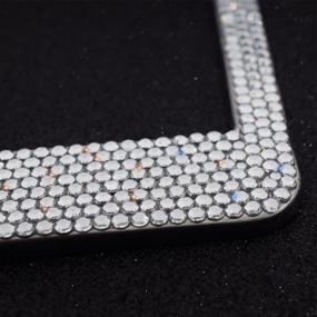 img 2 attached to Bling Bling License Plate Frames 2 Pack - Handmade Waterproof Glitter Rhinestones Crystal White Frame for Cars with Bonus Screws Caps Set