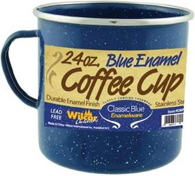 img 1 attached to 🏕️ Camp Cup Mug: Enamel Mug with Stainless Steel Rim - Blue (Pack of 1)