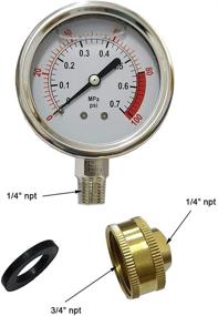 img 2 attached to 🔍 YZM Stainless Steel 304 Single Scale Liquid Filled Pressure Gauge: High-Quality Brass Internals for Accurate Pressure & Vacuum Testing, Measuring, and Inspection