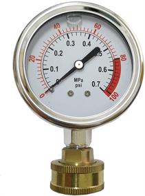 img 3 attached to 🔍 YZM Stainless Steel 304 Single Scale Liquid Filled Pressure Gauge: High-Quality Brass Internals for Accurate Pressure & Vacuum Testing, Measuring, and Inspection