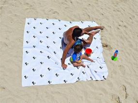 img 4 attached to 🏖️ Ultimate Oversized Beach Towel - 74"x74", Microfiber, Lightweight & Super Absorbent for Camping and Travel