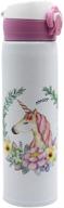 leomoste unicorn pattern stainless steel water bottle - vacuum insulated mug for women, kids, and girls - 17 ounce логотип