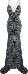img 4 attached to 👗 Angel Fashions Spaghetti Sequin Mermaid Dress for Women - Enhance Your Wardrobe with Stunning Women's Clothing