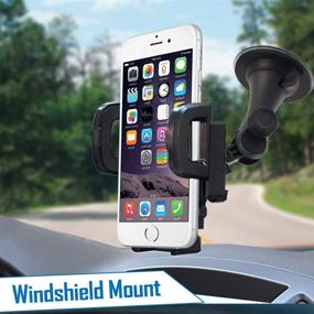 img 3 attached to 📱 TidalTek Cell Phone Car Mount + USB Charger Adapter. Air Vent/Windshield 2-in-1 Smartphone/GPS Holder for iPhone, Samsung, Google, LG & More