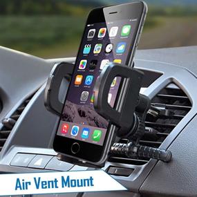 img 2 attached to 📱 TidalTek Cell Phone Car Mount + USB Charger Adapter. Air Vent/Windshield 2-in-1 Smartphone/GPS Holder for iPhone, Samsung, Google, LG & More