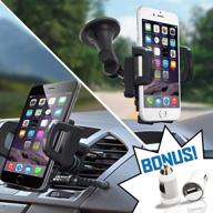 📱 tidaltek cell phone car mount + usb charger adapter. air vent/windshield 2-in-1 smartphone/gps holder for iphone, samsung, google, lg & more logo