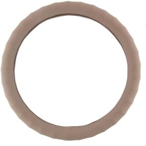 img 1 attached to Upgrade Your Car's Look with Genuine Leather Steering Wheel Cover - Beige, Small Size 13.5 to 14.5 Inch, Universal Fit and Easy Installation