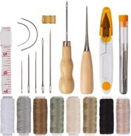 🧵 aiex 29pcs upholstery repair kit: leather hand sewing needles, craft tools, thread, tape measure, drilling awls for leather canvas sewing logo
