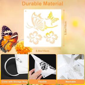 img 3 attached to 🌸 24 Pcs Flower Stencil Set with Hoop - Ideal for Painting on Paper, Wood, and Walls - Reusable Birds Stencils for DIY Painting (6 x 6 Inch)