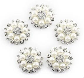 img 4 attached to 🌸 10pcs UEETEK Faux Pearl Flower Buttons: Perfect Embellishments for Craft Projects