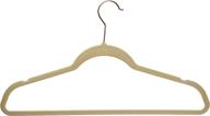 👚 closet complete high-quality, sturdy ultra-heavyweight velvet hangers, thin & space saving, non-slip suit hangers with 360° spinning rose gold hooks, ivory, set of 25 логотип