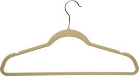 img 4 attached to 👚 Closet Complete High-Quality, Sturdy Ultra-Heavyweight Velvet Hangers, Thin & Space Saving, Non-Slip Suit Hangers with 360° Spinning Rose Gold Hooks, Ivory, Set of 25