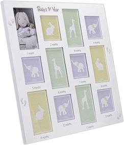 img 3 attached to 📸 Malden International Designs Baby's 1st Year Wall Collage Picture Frame - Showcase Special Moments with 12 Options, 6-4x6 & 6-4x4 Picture Slots - Elegant White Design