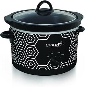 img 2 attached to 🍲 Crockpot 4.5 Quart Round Slow Cooker in Black and White Pattern (Model SCR450-HX)