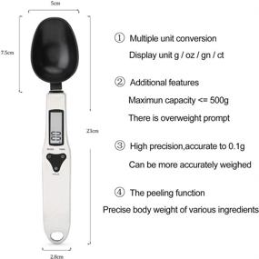 img 3 attached to 🥄 3T6B Kitchen Measuring Spoon Food Scale: Digital Multi-Function Spoon Scale, Weighs 0.1g to 500g, Units in g/oz/gn/ct (Includes 2 AAA Batteries)