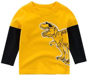 img 4 attached to 👶 Eocom Little Boys Summer Clothes: Cartoon Cotton Tops Tees for Kids - Baby Toddler Short Sleeve Casual T-Shirts