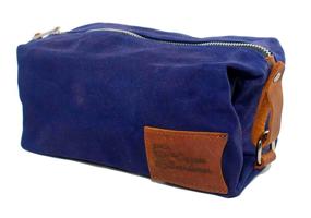 img 4 attached to 🧔 Dapper Beardsman Toiletry Bag: Canvas & Leather Collection in Blue - Stylish and Practical Travel Companion